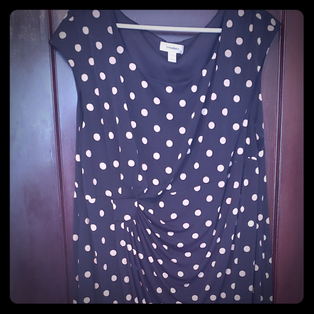 Black polka dot dress